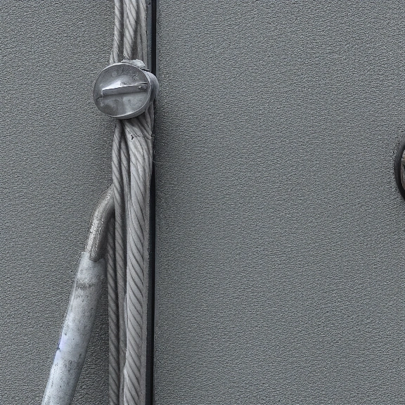 Torsion spring hardware close-up